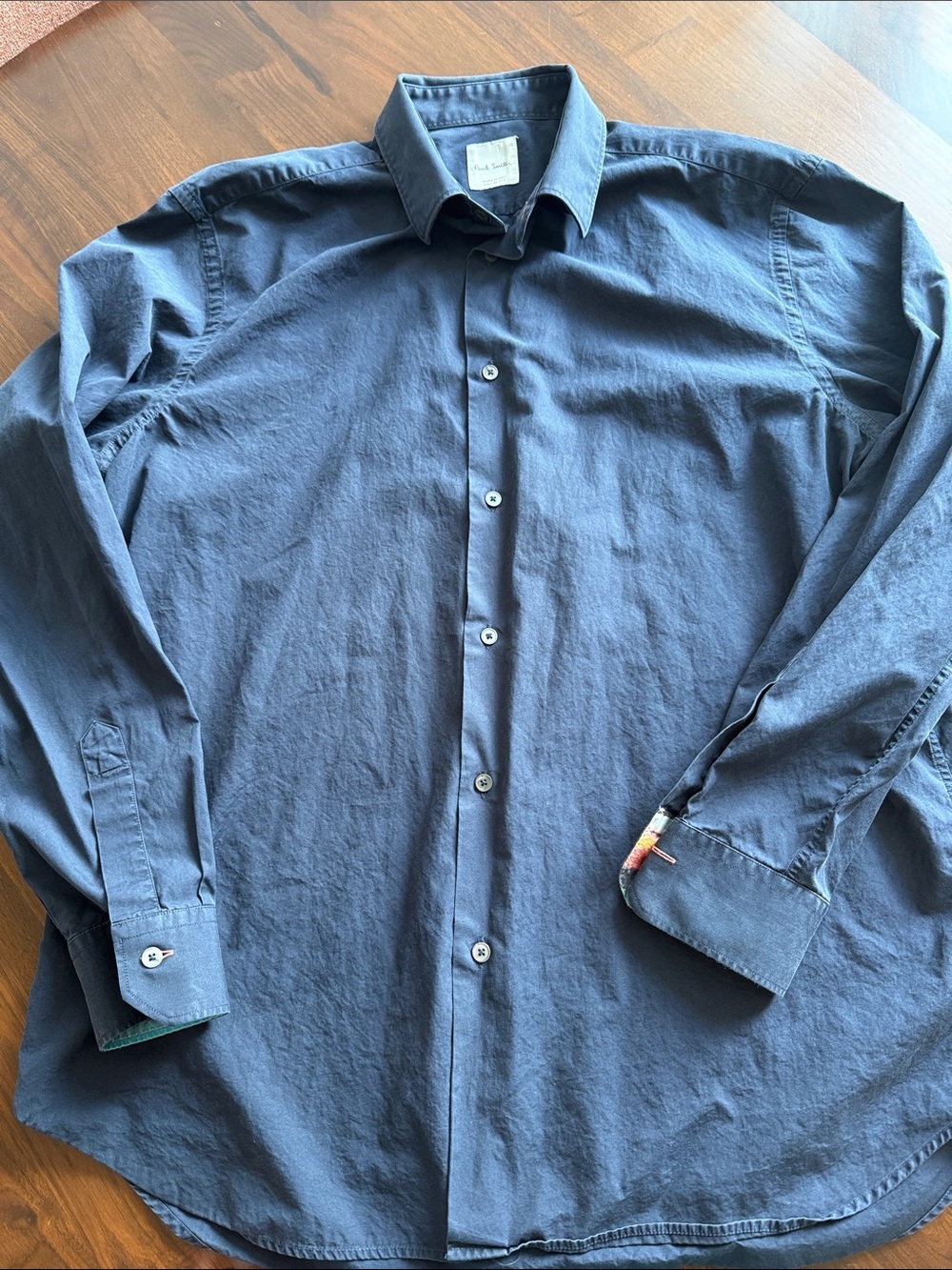 Paul Smith -men's Navy Button-Up Shirt collar 17,5’’